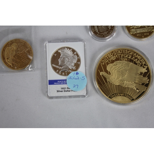 375 - 7 COMMEMORATIVE COINS: UNITED STATES OF AMERICA 'LIBERTY' 20 DOLLARS 1933, BARACK OBAMA 'THE AUDACIT... 