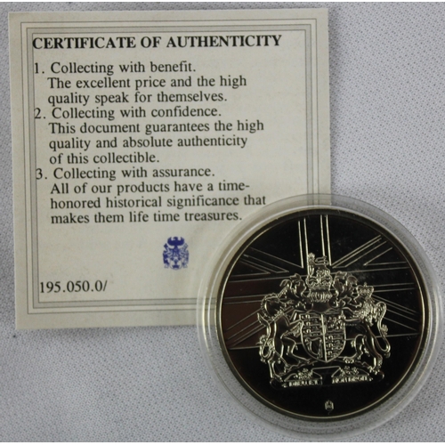 379 - 5 COMEMMORATIVE COINS: 100th ANNIVERSARY OF THE TITANIC WHITE STAR LINE, CONCORD 'LAST FLIGHT DERNIE... 