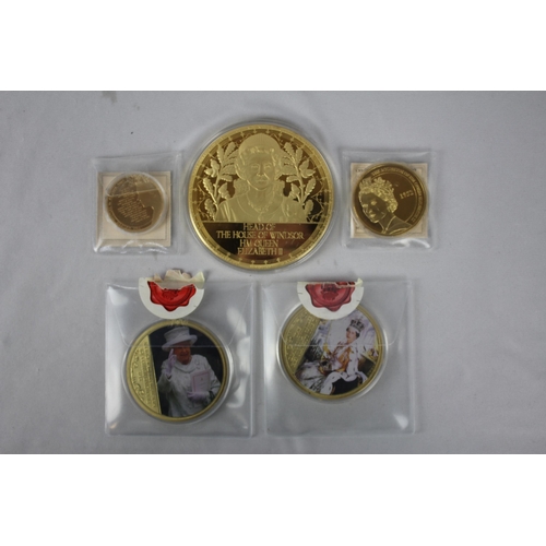 382 - 5 COMMEMORATIVE COINS: HEAD OF THE HOUSE OF WINDSOR HM QUEEN ELIZABETH II, 2 x THE DIAMOND JUBILEE O... 