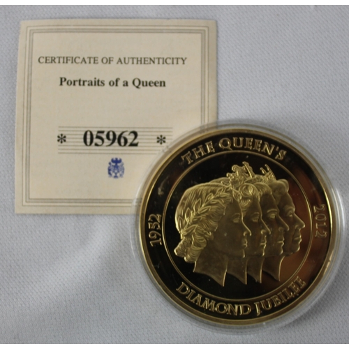 382 - 5 COMMEMORATIVE COINS: HEAD OF THE HOUSE OF WINDSOR HM QUEEN ELIZABETH II, 2 x THE DIAMOND JUBILEE O... 