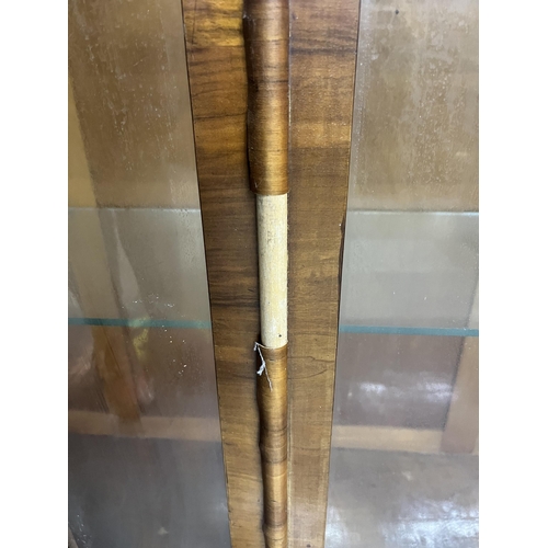 42 - DECO STYLE CHINA WALL CABINET - VENEERS DAMAGED