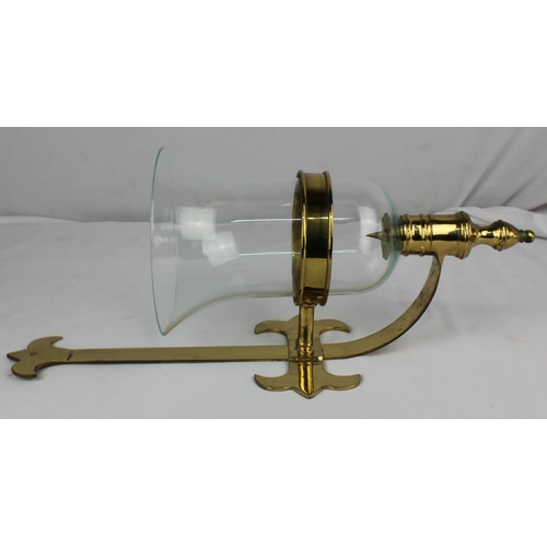 91A - GLASS AND BRASS WALL SCONES