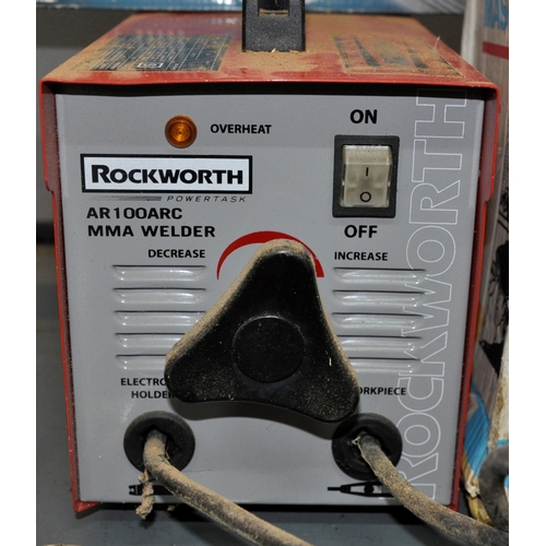 15 - ROCKWORTH AR 100 ARC MMA WELDER ,PART  BOX OF ARC WELDING ELECTRODES, WELDING MASK