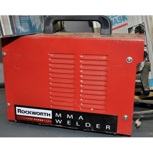 15 - ROCKWORTH AR 100 ARC MMA WELDER ,PART  BOX OF ARC WELDING ELECTRODES, WELDING MASK