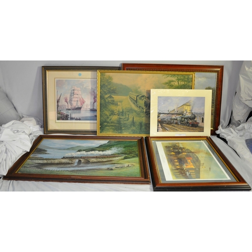 2 - 5 FRAMED PRINTS & ONE UNFRAMED PRINT