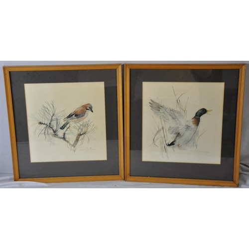 5 - 3 FRAMED WATERCOLOURS AND 2 FRAMED PEN AND INK DRAWINGS