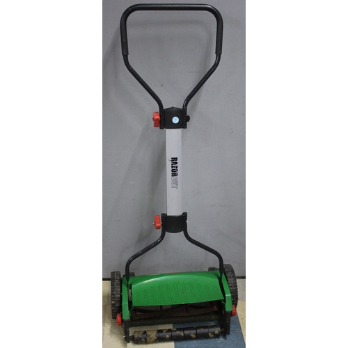 27 - RAZOR CUT PREMIUM 38 MOWER AND 3 HEDGE TRIMMERS