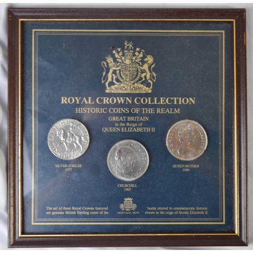 56 - 2 FRAMED COIN COLLECTIONS - 1 ROYAL BUCKINGHAM COLLECTION HISTORIC STERLING COINS OF GREAT BRITAIN A... 