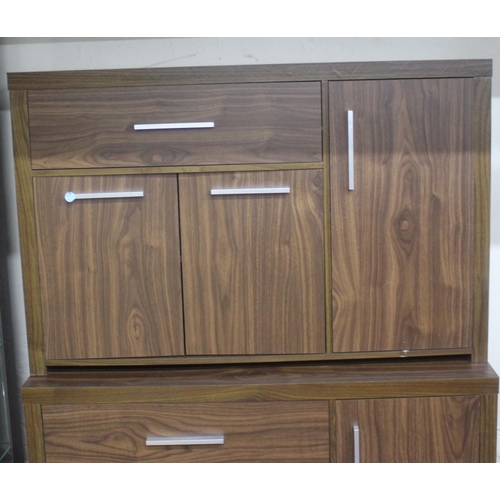 57 - 2 WALNUT EFFECT SIDEBOARDS & MATCHING TV STAND