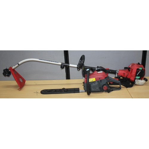 61 - PETROL CHAINSAW (DISMANTLED) & EINHELL PETROL STRIMMER