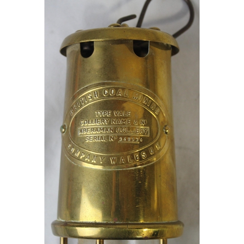 62 - BRITISH COAL MINING BRASS MINER'S LAMP