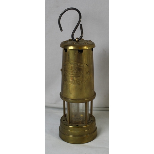 63 - BRITISH COAL MINING BRASS MINER'S LAMP