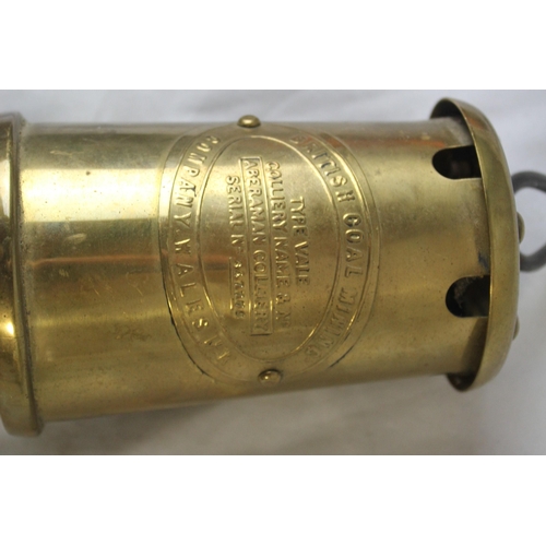 63 - BRITISH COAL MINING BRASS MINER'S LAMP