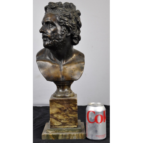 64 - 19TH CENTURY BRONZE BUST (46cm tall)