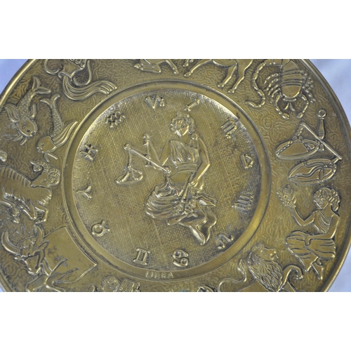 67 - BRASS PLAQUE OF ZODIAC SIGNS