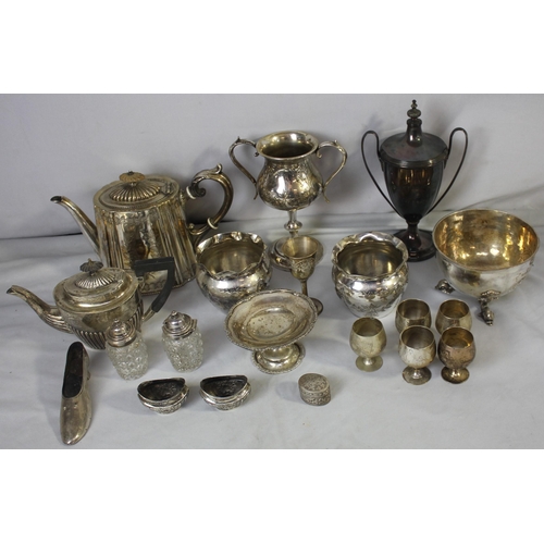 74 - 5 ITEMS HALLMARKED SILVER AND VARIOUS SILVER PLATE