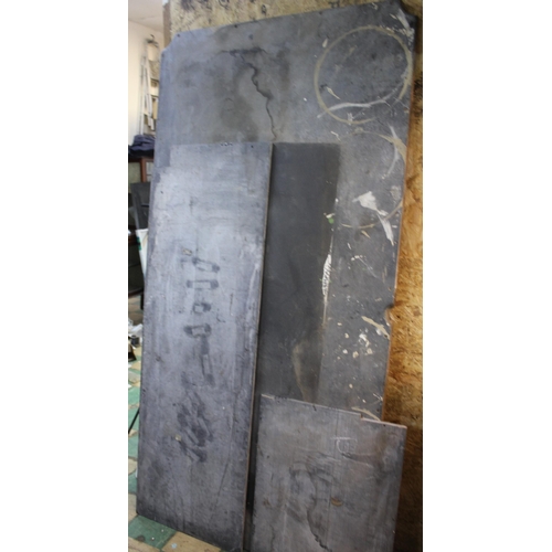 80 - 7FT x 3FT SNOOKER TABLE SLATE PLUS 2 SMALLER PIECES OF SLATE