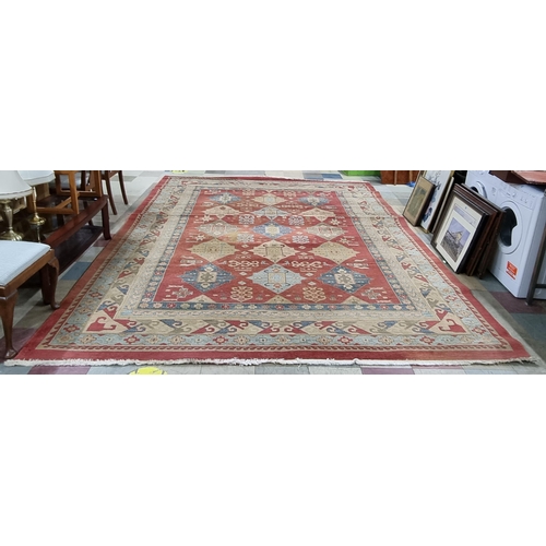 82 - RED TURKISH RUG - OMIDASIAN.COM (SIZE 300x400cm / 9'10 x 13'2) DESIGN B25BA - 2I833