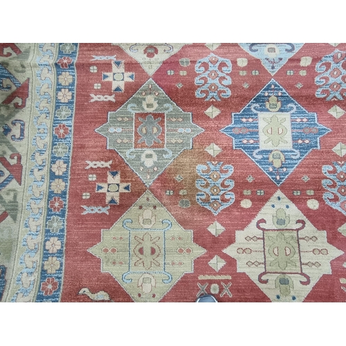 82 - RED TURKISH RUG - OMIDASIAN.COM (SIZE 300x400cm / 9'10 x 13'2) DESIGN B25BA - 2I833