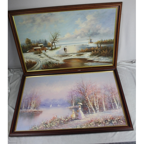 85 - 2 OIL PAINTINGS ON CANVAS (BOTH 40