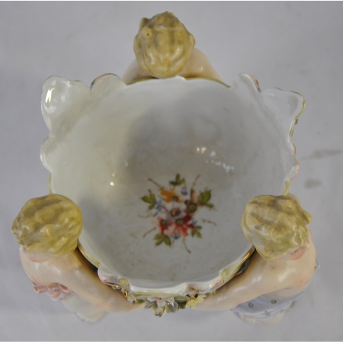 89 - PORCELAIN CHERUB BASKET