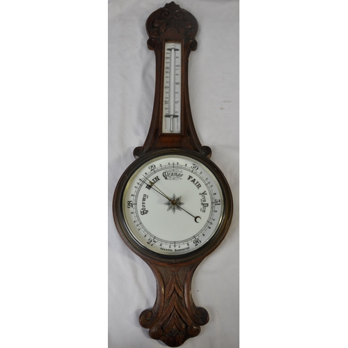 97 - OAK CASED ANEROID BAROMETER