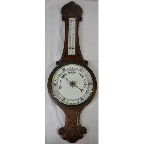 97 - OAK CASED ANEROID BAROMETER