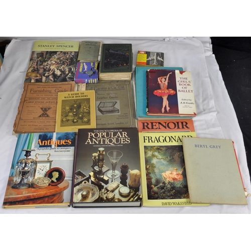 130 - BOX OF BOOKS: ANTIQUES, AIRCRAFT, TREASURES OF BRITAIN ETC