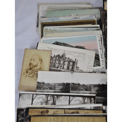 138 - NAMED FAMILY ALBUM c1865, BUNDLE OF POSTCARDS & EMPTY PHOTOGRAPH ALBUM