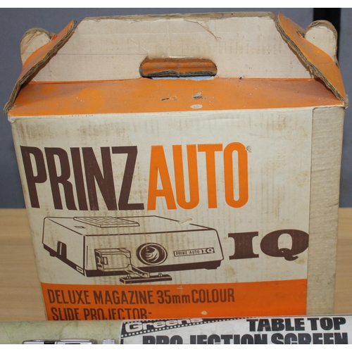 149 - PRINZ AUTO PROJECTOR, TABLE TOP PROJECTOR SCREEN, KODAK COLOURSNAP 35 CAMERA