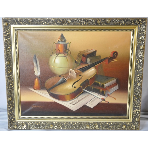 159 - 2 GILT FRAMED OIL ON CANVAS