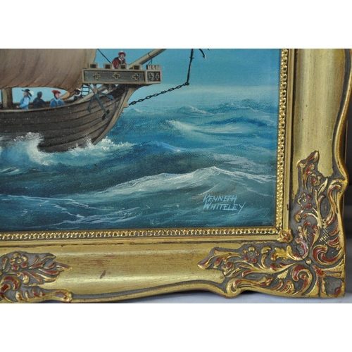 159 - 2 GILT FRAMED OIL ON CANVAS