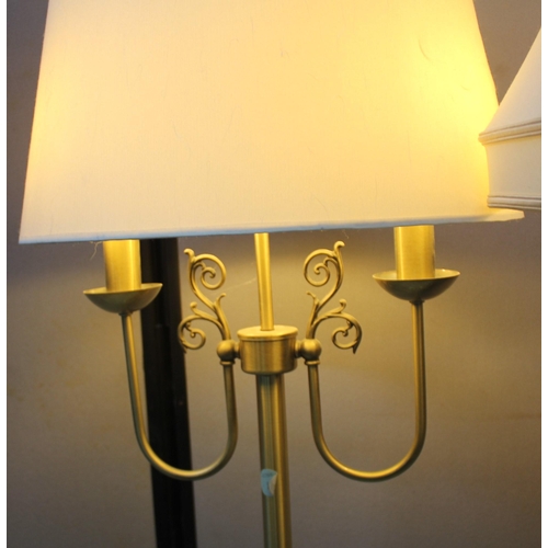 161 - 3 POLISHED METAL LAMPSTANDS