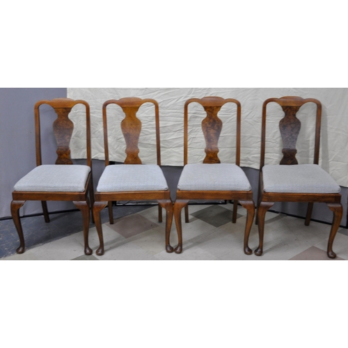 195 - SET OF 4 QUEEN ANNE CHAIRS