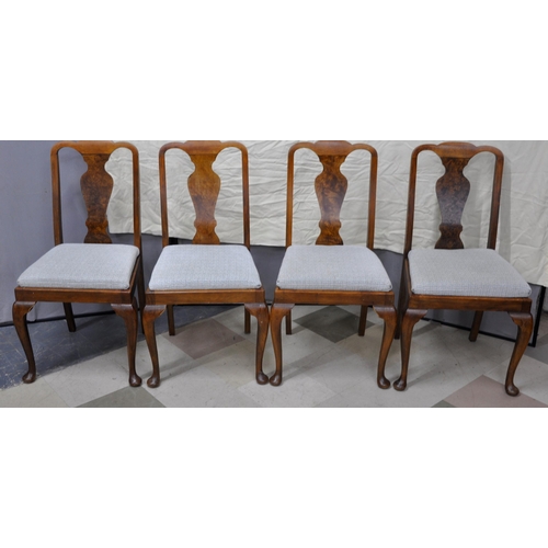 195 - SET OF 4 QUEEN ANNE CHAIRS