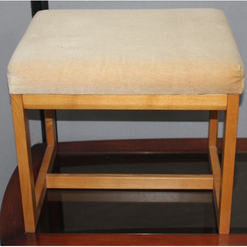 197 - COFFEE TABLE WITH UNDER SHELF, TABLE LAMP AND G PLAN DRESSING STOOL