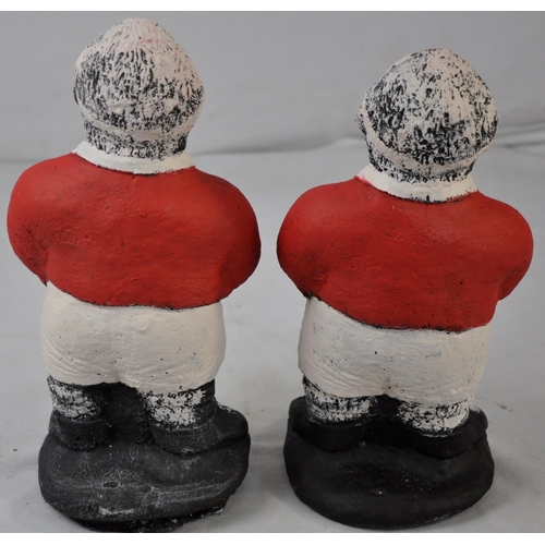 212 - PAIR OF WELSH RUGBY PLAYERS GARDEN ORNAMENTS