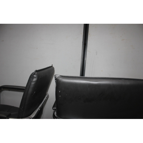 229 - 4 BLACK AND CHROME ARMCHAIRS