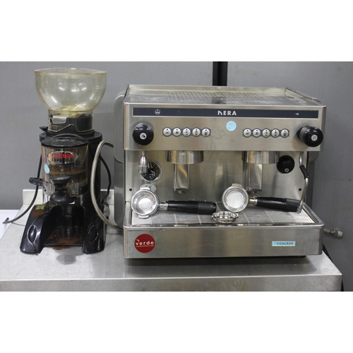 234 - VISACREM NERA 2 - GROUP ESPRESSO COFFEE MACHINE PLUS GRINDER