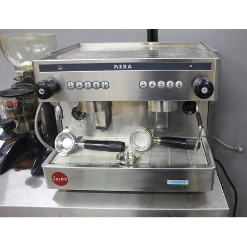 234 - VISACREM NERA 2 - GROUP ESPRESSO COFFEE MACHINE PLUS GRINDER