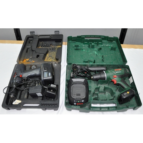 245 - BOSCH PSB 14.4 LI-2 CORDLESS DRILL IN CASE WITH BATTERY AND CHARGER AND PERFORMANCE POWER 18v CORDLE... 