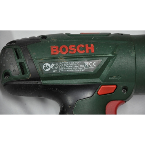 245 - BOSCH PSB 14.4 LI-2 CORDLESS DRILL IN CASE WITH BATTERY AND CHARGER AND PERFORMANCE POWER 18v CORDLE... 