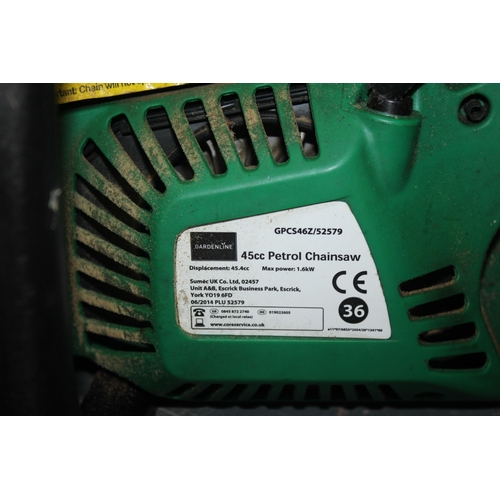 255 - GARDENLINE 45cc PETROL CHAINSAW (MODEL GPCS45Z/52579)