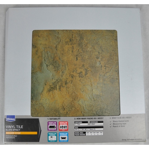 271 - 10 PACKS OF WICKES VINYL SLATE EFFECT TILES EACH PACK CONTAINS 11 TILES, COVERAGE 1.02m² P... 