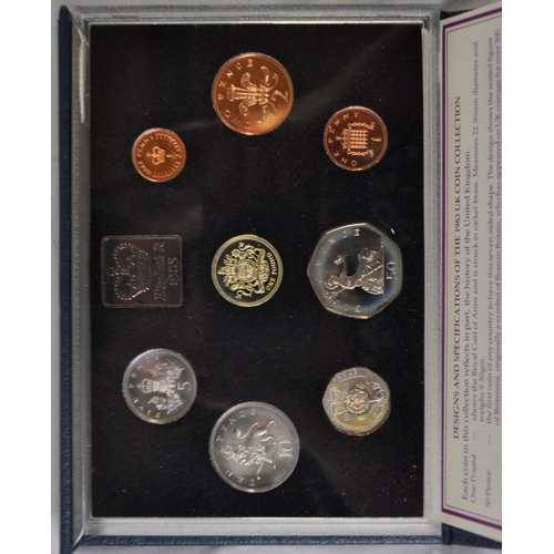 367 - 1990 SILVER PROOF FIVE PENCE TWO COIN SET, UNITED KINGDOM PROOF COIN COLLECTION 1983 AND TWO ROYAL M... 