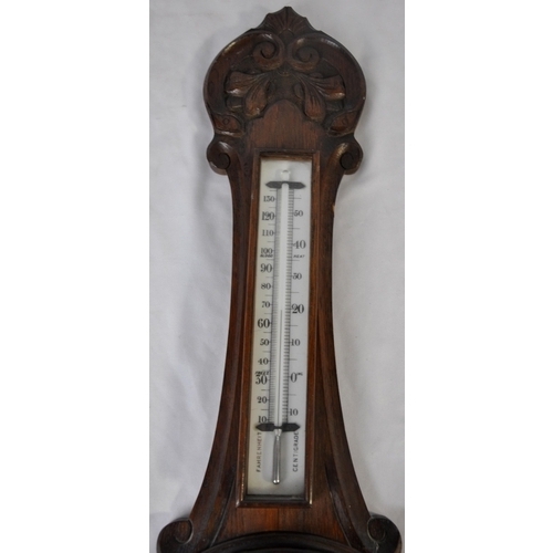 97 - OAK CASED ANEROID BAROMETER