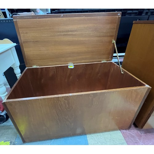 210 - MID CENTURY TEAK FINISH BLANKET BOX