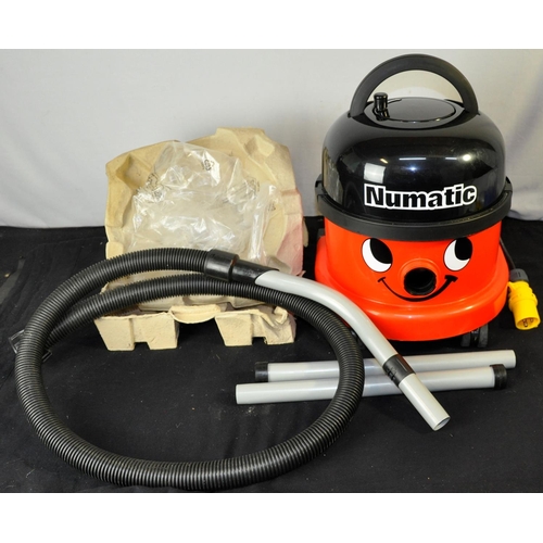 14 - NEW NUMATIC 110v VACUUM CLEANER WITH PIPE AND TOOLS