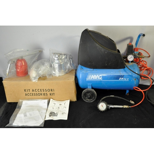 15 - ABAC 24 HP 2 AIR COMPRESSOR AND ACCESSORY KIT