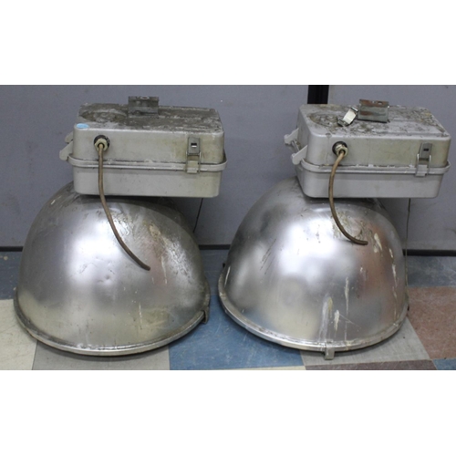 51 - 2 INDUSTRIAL METAL DOME PENDANT LIGHTS